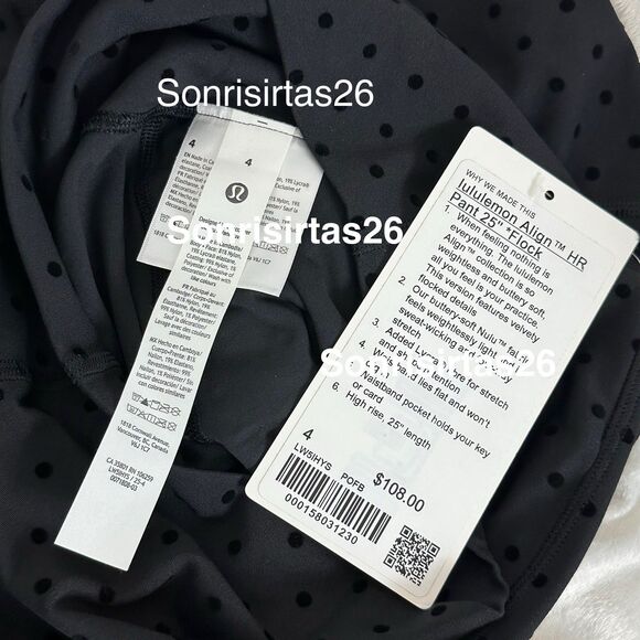 NWT Lululemon Align HR Pant 25” Legging Size 4 Flock Polka Dot - Picture 10 of 11